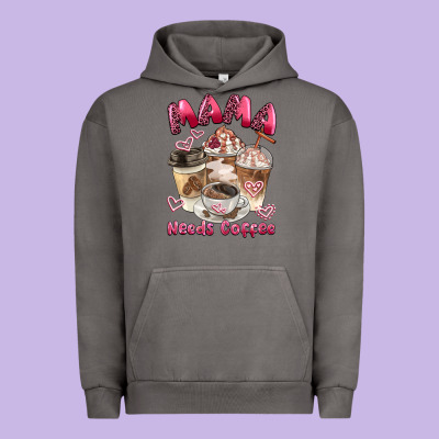 Mama Needs Coffee Urban Hoodie Designed By Barkaloodesign