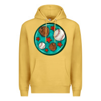 Antique Gold baseball with sunflower round earrings Premium Hoodie - BundleAndBundleShop