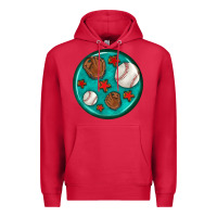 Cardinal baseball with sunflower round earrings Premium Hoodie - BundleAndBundleShop