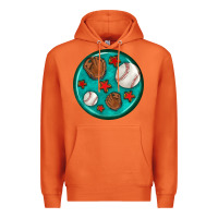 Carrot baseball with sunflower round earrings Premium Hoodie - BundleAndBundleShop