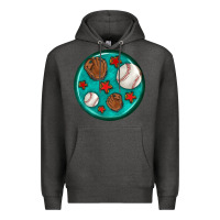 Charcoal Heather baseball with sunflower round earrings Premium Hoodie - BundleAndBundleShop