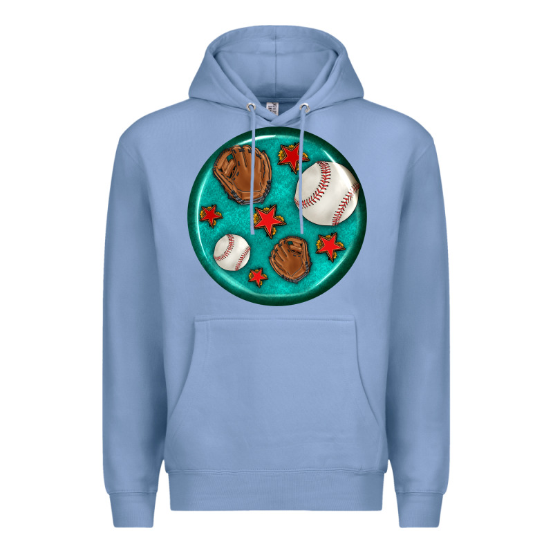 Baseball With Sunflower Round Earrings Premium Hoodie by BundleAndBundleShop | Teevron