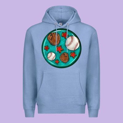 Baseball With Sunflower Round Earrings Premium Hoodie Designed By Bundleandbundleshop
