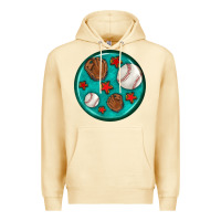 Pina Colada baseball with sunflower round earrings Premium Hoodie - BundleAndBundleShop