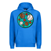 True Royal baseball with sunflower round earrings Premium Hoodie - BundleAndBundleShop