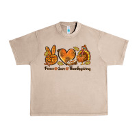 French Oak Peace Love Thanksgiving Urban Heavy Tee - texasbilliewilder