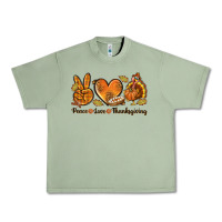 Oil Green Peace Love Thanksgiving Urban Heavy Tee - texasbilliewilder