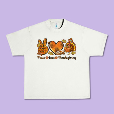 Peace Love Thanksgiving Urban Heavy Tee Designed By Texasbilliewilder