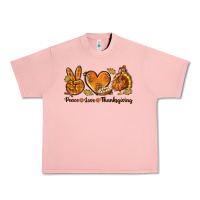 Salmon Peace Love Thanksgiving Urban Heavy Tee - texasbilliewilder