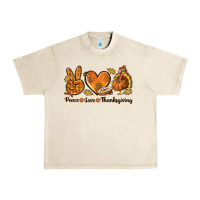 Sandshell Peace Love Thanksgiving Urban Heavy Tee - texasbilliewilder