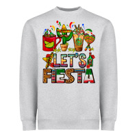 Heather Grey Let's Fiesta Mexico Coffee Cups With Cactus Heavyweight Sweatshirt - FaDigitalArtStudio