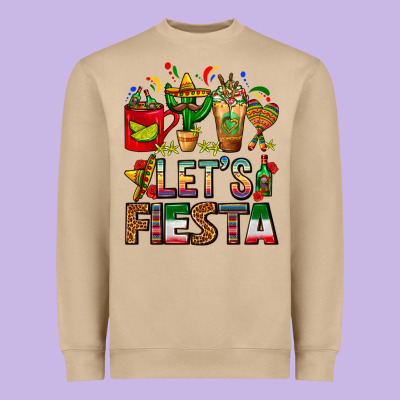 Let's Fiesta Mexico Coffee Cups With Cactus Heavyweight Sweatshirt Designed By Fadigitalartstudio