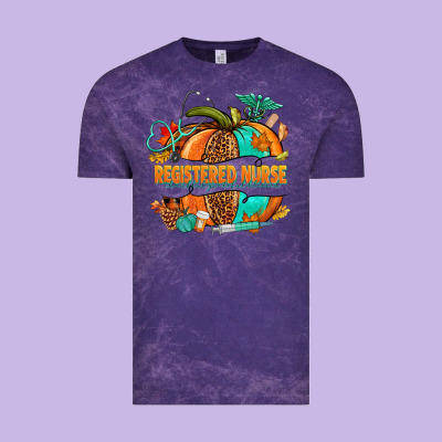 Registered Nurse Pumpkin Vintage Tee Designed By Nancycooperartshop