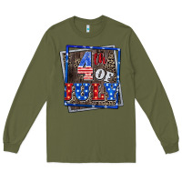 Army Green 4th of july Long Sleeve Tee - CowGirlArtShop