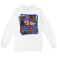 White 4th of july Long Sleeve Tee - CowGirlArtShop