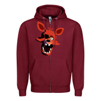 Burgundy five nights at freddy's foxy Zipper Hoodie - tuanDangUi