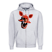 Heather Grey five nights at freddy's foxy Zipper Hoodie - tuanDangUi