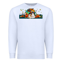 White Halloween Guinea Pig Premium Sweatshirt - LillyAllenDesigns