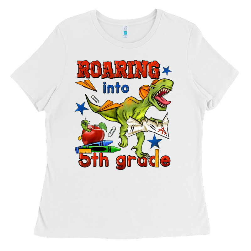 Roaring Into 5th Grade Ladies Tee by BundleAndBundleShop | Teevron