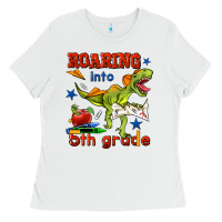 White roaring into 5th grade Ladies Tee - BundleAndBundleShop