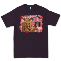 Plum valentines day mama cow and baby cows Premium Tee - RanaPortraitStore