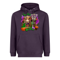 Plum spooky halloween cows Heavyweight Hoodie - LillyAllenDesigns