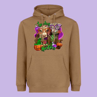 Spooky Halloween Cows Heavyweight Hoodie Designed By Lillyallendesigns