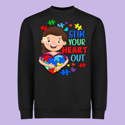 Stim Your Heart Out Heavyweight Sweatshirt Designed By Fadigitalartstudio
