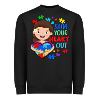 Black Stim your heart out Heavyweight Sweatshirt - FaDigitalArtStudio