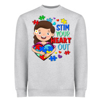 Heather Grey Stim your heart out Heavyweight Sweatshirt - FaDigitalArtStudio