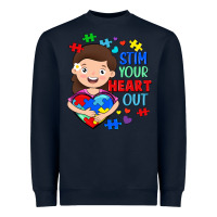 Navy Stim your heart out Heavyweight Sweatshirt - FaDigitalArtStudio