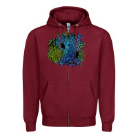 Burgundy halloween patch  3 Zipper Hoodie - BundleAndBundleShop