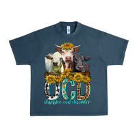 Midnight Navy Obsessive Cow Disorder with Cows Urban Heavy Tee - texasbilliewilder