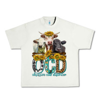 Pistachio Obsessive Cow Disorder with Cows Urban Heavy Tee - texasbilliewilder