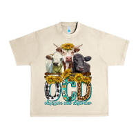Sandshell Obsessive Cow Disorder with Cows Urban Heavy Tee - texasbilliewilder