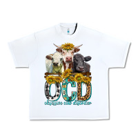 White Obsessive Cow Disorder with Cows Urban Heavy Tee - texasbilliewilder