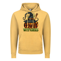 Vintage Mustard Howdy witches Vintage Hoodie - NancyCooperArtShop