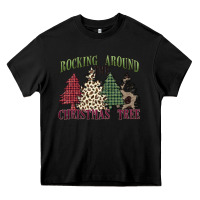 Black rocking around the christmas tree Heavy Core Tee - MaliasSmallBusiness