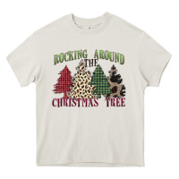 Cream rocking around the christmas tree Heavy Core Tee - MaliasSmallBusiness