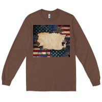 Chestnut American flag add your text Long Sleeve Tee - CowGirlArtShop