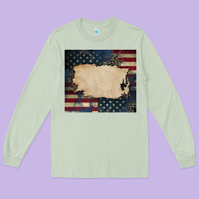 American Flag Add Your Text Long Sleeve Tee Designed By Cowgirlartshop