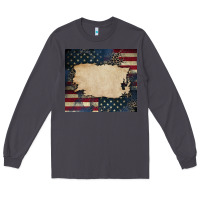 Smoke American flag add your text Long Sleeve Tee - CowGirlArtShop