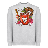 Heather Grey Baseball Coffee cup Heavyweight Sweatshirt - FaDigitalArtStudio