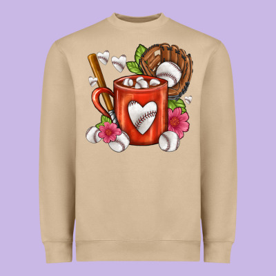 Baseball Coffee Cup Heavyweight Sweatshirt Designed By Fadigitalartstudio