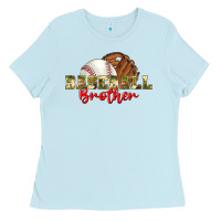 Baby Blue baseball brother Ladies Tee - BundleAndBundleShop