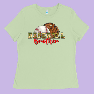 Baseball Brother Ladies Tee Designed By Bundleandbundleshop