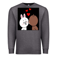 Charcoal Heather brown bear cony bunny rabbit the kiss Premium Sweatshirt - tuanDangUi