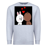 Heather Grey brown bear cony bunny rabbit the kiss Premium Sweatshirt - tuanDangUi
