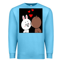 Ocean Blue brown bear cony bunny rabbit the kiss Premium Sweatshirt - tuanDangUi