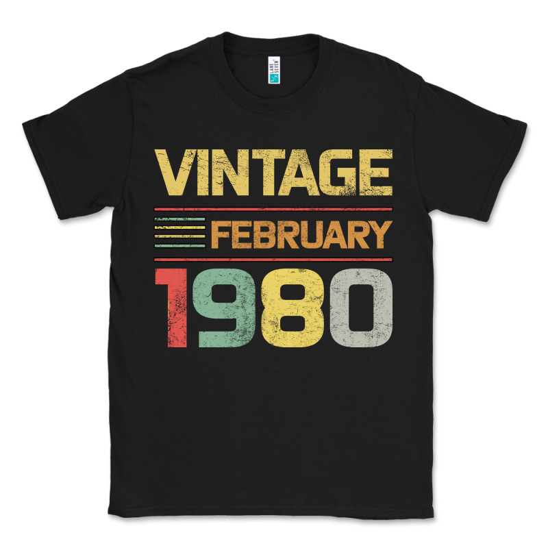 Born In 1980 Vintage February Classic Tee by Bettercallsaul | Teevron